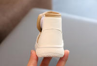 Botas Cortas Para Niños Y Niñas De Cuero PU Antideslizantes Con Forro De Peluche Gruesa Botines Casuales Para Invierno Talla True Fit - details 13