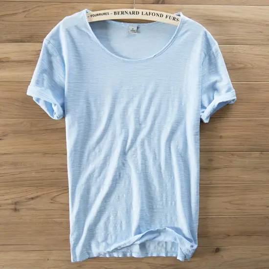 Camiseta De Algodón Suave Para Hombre Verano Estilo Italy Casual Cuello Redondo Manga Corta Transpirable Ropa De Marca - 1