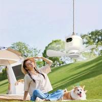Ventilador portátil para camping de 8000 mAh, luz nocturna LED, 3 velocidades, 12 horas de batería, viento fuerte, ideal para dormitorio, tienda de campaña, camping, pesca y aventuras al aire libre. - details 5
