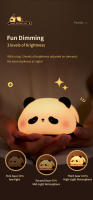 Lámpara Nocturna LED Recargable USB Con Diseño De Panda De Silicona Divertida Para Decoración De Escritorio Y Cama Regalo Para Niños Función De Timer - details 5