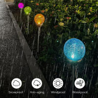 Lámpara Solar LED Para Jardín Con Vidrio Rotulado Iluminación De Paisaje Y Camino Decoración Exterior Para Jardines - details 3