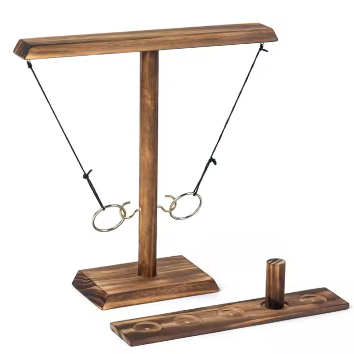 Juego De Tiro De Anillos Para Adultos Juego De Mano Y Anillo Hecho a Mano En Madera Juego De Exterior E Interior Decoración De Patio Juegos De Jardín - 1