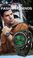 Reloj De Pulsera Deportivo Para Hombre OFNS 5ATM Impermeable G-Style Militar Sport Cuero Mecánico Pantalla LED Digital Multifuncional - details 0