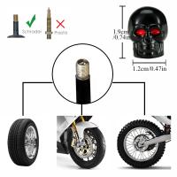 AUTCOAT 4Pcs/set Tapones De Válvula De Neumáticos Estilo Calavera Universal Para Coche Moto Bicicleta Material Plástico + Cobre Antióxido - details 10