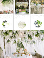 12pcs Guirnalda De Flores Artificiales De Wisteria Colgante Vinatera De Seda Para Decoración De Hogar Y Bodas Exterior - details 14