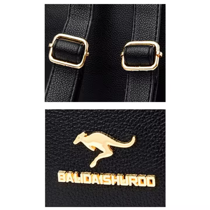 Mochilasparamujer para Mujer Cuero Moda Designer Bolsa de Viaje Gran Capacidad Femenin Bolsa de Hombro Negro - 1