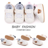 Zapatos Blancos Para Bebé Con Diseño De Oso Casual Antideslizantes Primera Caminata Para Niño Y Niña Toddler Non-slip Newborn - details 2
