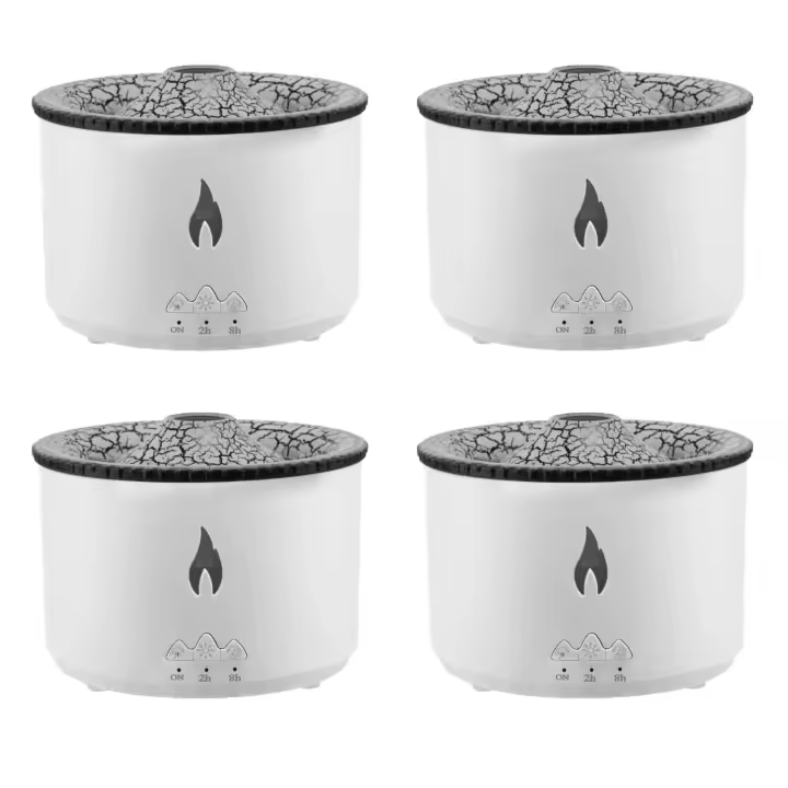 Humidificador Ultrasónico Volcán con Difusor de Aceite Esencial de Aromaterapia y Luz de Llama - 3 Temporizadores y Atmósfera - 1