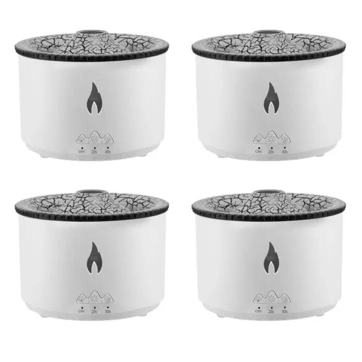 Humidificador Ultrasónico Volcán con Difusor de Aceite Esencial de Aromaterapia y Luz de Llama - 3 Temporizadores y Atmósfera - 1
