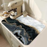 Alfombrilla De Secado De Platos Negra Con Marbling Absorbente Super Tableware Anti-deslizante Para Cocina Tamaño 20x30cm 30x40cm 40x60cm Moderno Estilo Persa Resistentes Al Desvanecimiento Y Corrosión - details 5