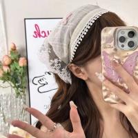 Fular De Encaje Cuadros Rojo Para Mujer Accesorio De Cabello Estilo Retro Triangular Para Viajes Y Fotografía Bandana De Algodón Adecuada Para Todas Las Estaciones - details 1