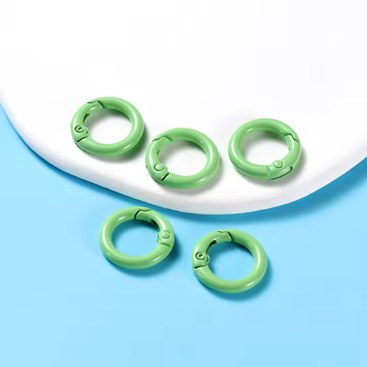 5Pcs/Lote Anillos Metálicos Abrepuertas 21 Colores Clip De Cadena Para Perros Conector De Joyería DIY Hebilla De Llavero Con Resorte - 1