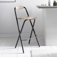 ARISE SHOP-Taburete de bar Plegable con Respaldo,Silla Plegable de Metal y Madera,Taburete portátil para el hogar,jardín,comedor,Terraza 47,5 x50 x H. 98 cm - details 5