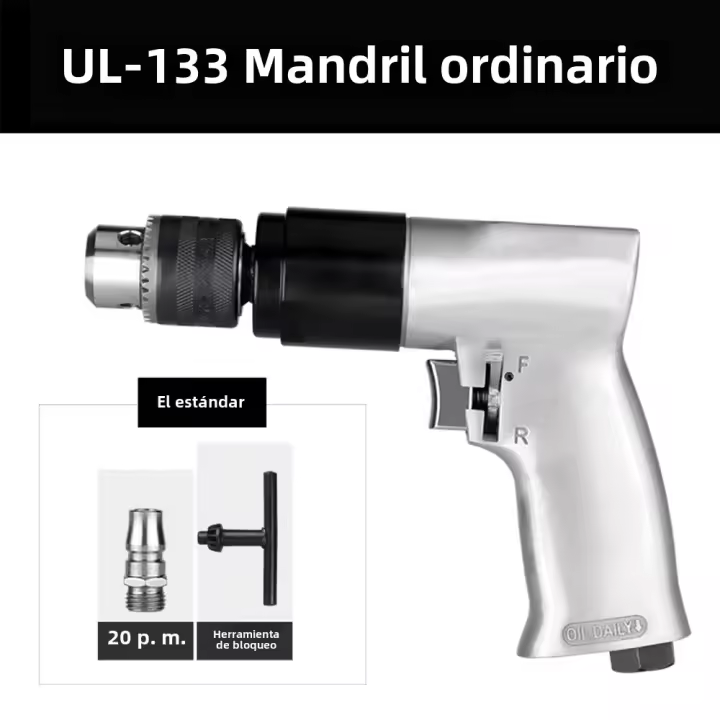 Taladro Aire Libre Profesional 3/8'' 1800rpm Alta Velocidad Batería Recargable Bloqueo Automático Inversión De Rotación Herramienta Manual - 1