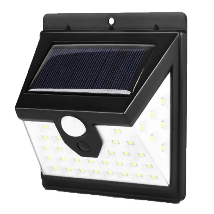 Luces solares para Jardín | Set de 4 Focos Led de Exterior | Lámparas solares de Exterior con Sensor de Movimiento | Luces de Pared con 40 Leds de alta Potencia - 1