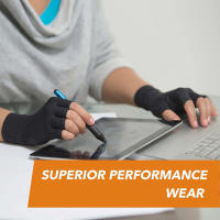 GOBYGO Guantes De Fitness Antideslizantes Mitad De Dedo Fibra De Cobre Compresión Para Enfermería Deporte Al Aire Libre Conducción Ciclismo Pesca Talla S/M/L/XL Negro - details 7