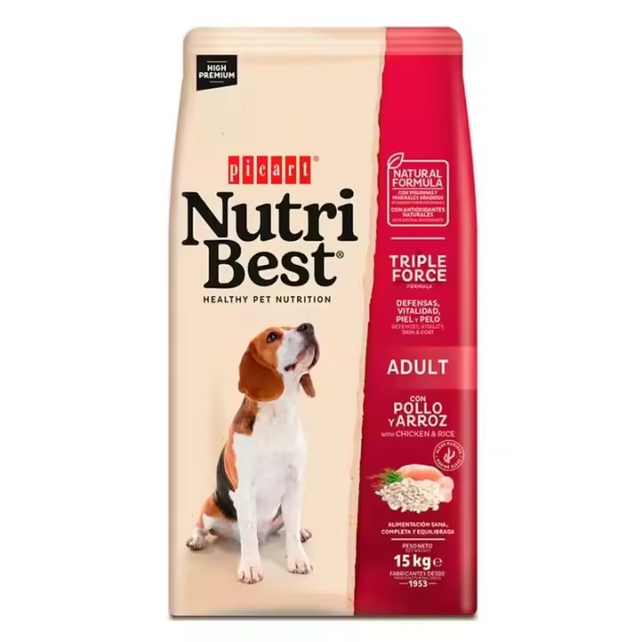 Picart Nutribest Adult Pollo & Arroz 15 Kg - 1