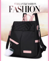 Mochila Oxford Para Mujer 2024 Antirrobo Con Bolsillo Exterior Y Cierre De Cremallera Mochila Escolar Para Adolescentes Decoración Ruched Estilo Moda - details 0