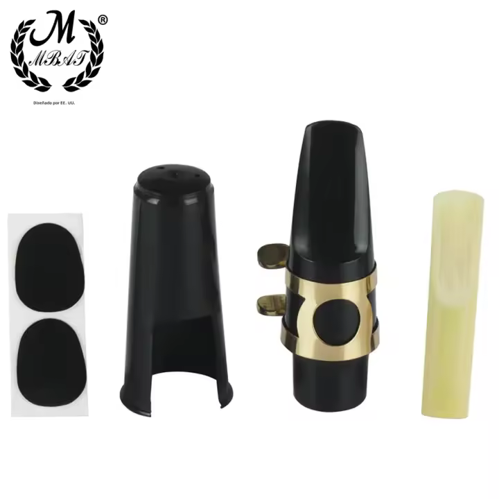 M MBAT Pieza De Bocina Para Saxofón Alto Tenor Soprano Plástico Con Tapa Y Hebilla De Metal Almohadilla Dental Accesorios De Instrumentos De Viento - 1