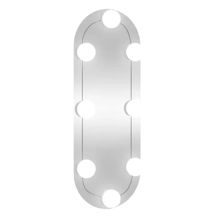 Espejo de pared ovalado con Luces LED Vidrio 15x40 cm, Espejo de maquillaje - 1