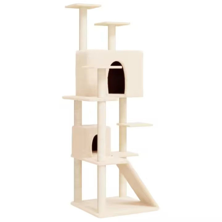 Rascador para Gatos con postes de isal crema 153 cm - 1