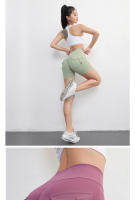 Shorts De Fitness Para Mujer Con Bolsillos Pantalones Cargo Terciopelos Yoga Estilo Verano Secado Rápido Butt Peaches - details 5