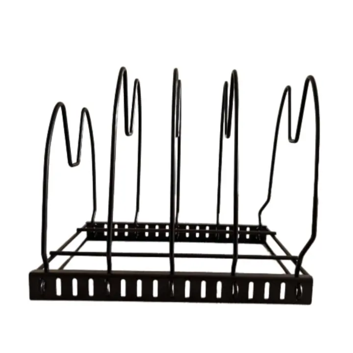 ARTEHOME Soporte para cacerola porta pentole，Organizador de Sartenes, Soporte Sartenes de Cocina, Separador de Sartenes Ajustable con 5 Compartimentos, Estante para Almacenar Ollas y Tapas, Sujeta Tapas Cocina de Metal - 1