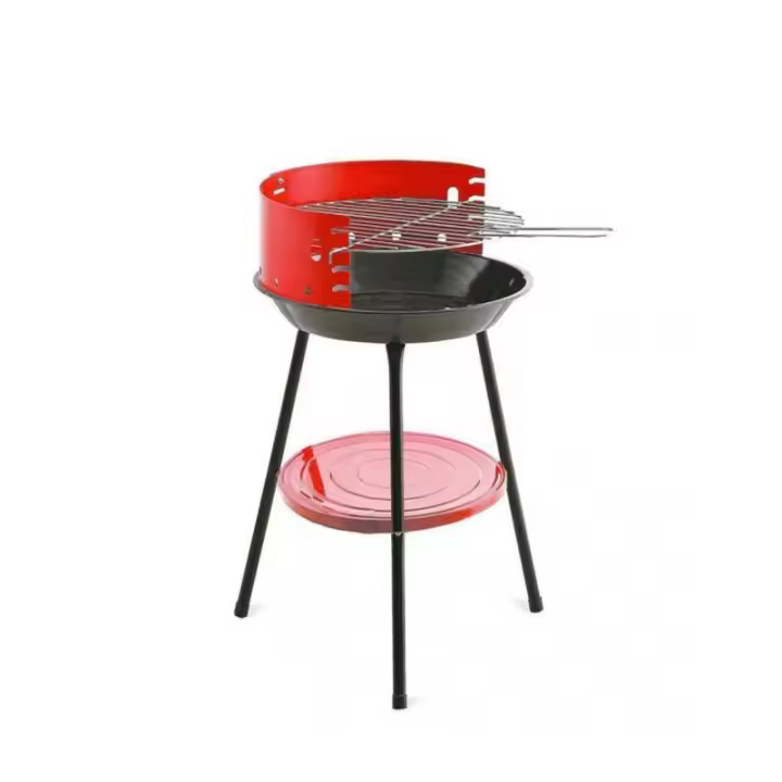 STARLEY-Barbacoa Redonda Algon De Carbón Rojo/negro Ø35x55 Cm pastillas encender fuegos gratis - 1