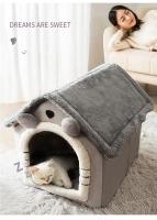 Cama Para Gato Suave Casa De Descanso Para Invierno Con Almohadilla Desmontable Tentado Cubierto Para Gatos Y Perros Recién Nacidos Suministros Para Mascotas - details 0