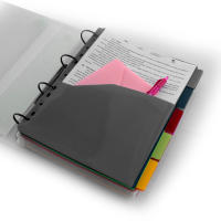 Pack 5 Separadores XTRA A4 Vital Colors en 5 Colores para todas las Carpeta de Anillas - Separadores en Polipropileno 100% ECO con Bolsillo y 5 indicadores adhesivos by Office Box. - details 1