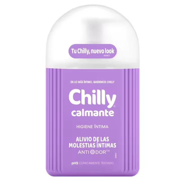 Chilly - Gel de Higiene Íntima Gama Calmante para Alivio de las Molestias Íntimas, 250 ml, Enriquecida con Bisabolol e Ingredientes Suavizantes, Molécula ANTI-ODOR, Apto para Uso Diario - 1