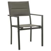 vidaXL Juego de comedor para jardín 3 piezas acero y textilene negro - details 3
