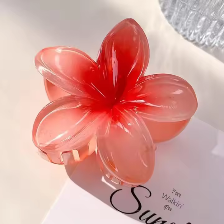 1/6pcs Clip De Pelo De Flor Bohemia Para Vacaciones Gran Pinza De Pelo Para Mujer Accesorios De Pelo Estilo Fashion - 1