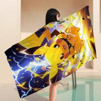 Toalla De Playa Absorbente Y Suave De Pokémon Pikachu Bilibili Toalla De Microfibra Para Yoga Natación Senderismo Toalla De Bano Rectangular Tamaño 30x60 Cm 50x100 Cm - details 6