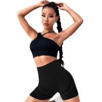 Leggings De Yoga Para Mujer Cintura Alta Sin Costuras Secado Rápido Deporte Libre Shorts De Deporte Con Bolsillos En La Cintura - details 0