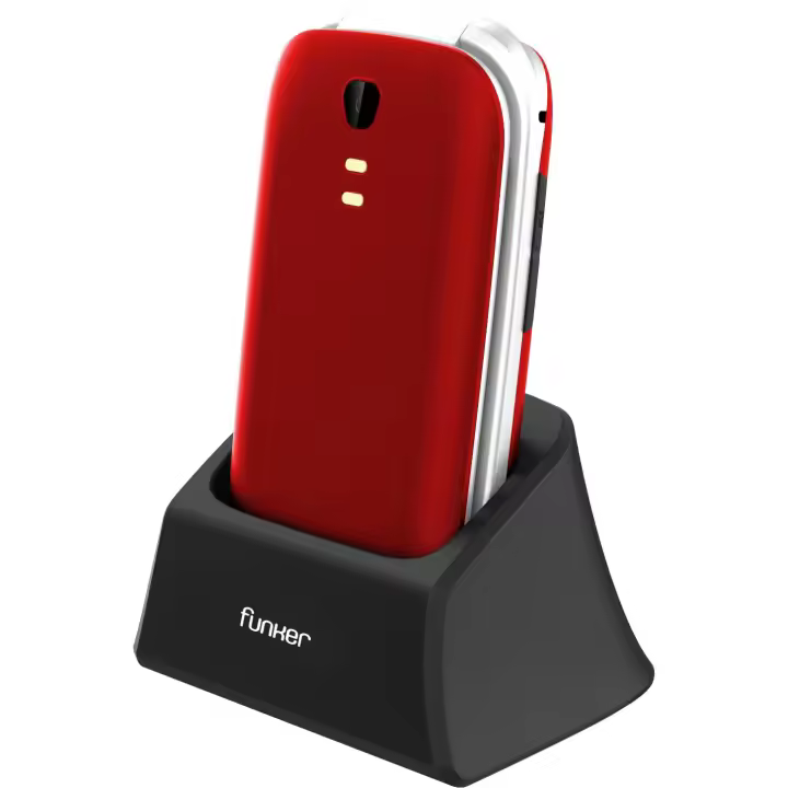 Funker E200 Max AUDIO 2 Teléfono Móvil con tapa para personas mayores con Audio PRO. Gran pantalla y teclado con base de carga. - 1