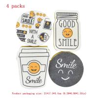Esponja De Limpieza Con Caricatura De Rostro Sonriente Cepillo De Fregado Para Cocina Utensilio De Lavar Platos Pads De Fregado Para Ollas Juego De Limpieza Doméstica Microfibra - details 0