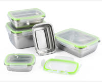 Caja De Almuerzo Aislante De Acero Inoxidable 304 Con Tapa Sellada Y Antigrasa Caja De Frutas Y Dumplings Para Almacenamiento En Refrigerador - details 4