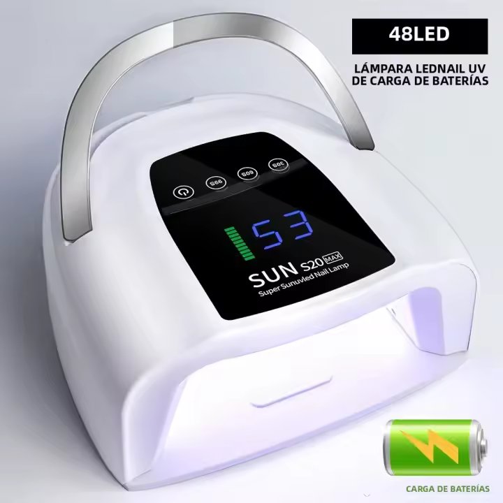 Lámpara De Secado De Uñas LED UV Recargable 48LEDs Máquina Secadora Cordless Profesional Para Polvo De Uñas Y Manicura Herramienta De Luz UV - 1