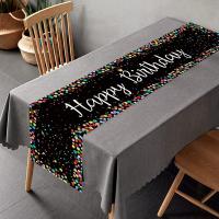 Corredor De Mesa Para Cumpleaños Black Gold Decoración Para Fiesta De Cumpleaños Para Niños Y Adultos 1er Cumpleaños 100% Poliéster - details 2