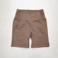 Shorts De Yoga De Cintura Alta Con Control De Abdomen Leggings De Fitness Con Rayas Resistentes Al Agachamiento Shorts De Entrenamiento Sin Costuras - details 1