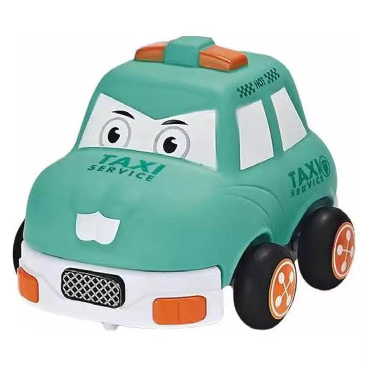 Juguete infantil taxi verde animado con ojos y dientes 22-456 - 1