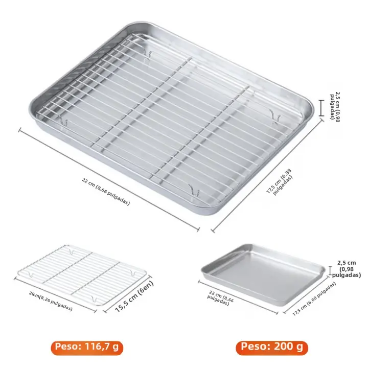 Placa De Hornear De Acero Inoxidable 430 Con Relleno De Alambre Para Pastel BBQ Placa De Cocina Asador Herramientas De Grilled - 1