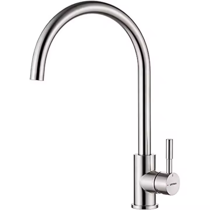 Grifo de Cocina monomando, High Bow, High caudal de 360 °, Maple inoxidable de Bajo consumption [Clasificación A +] Exclusive de Amazon [Clase Energética A +] - 1
