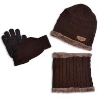 Gorro y Guantes de Invierno para Hombres con Forro Polar Conjuntos de Sombrero Suave Guantes de Pantalla Táctil Unisex Beanie de Punto Gorra Casual Cálida para Regalos - details 5