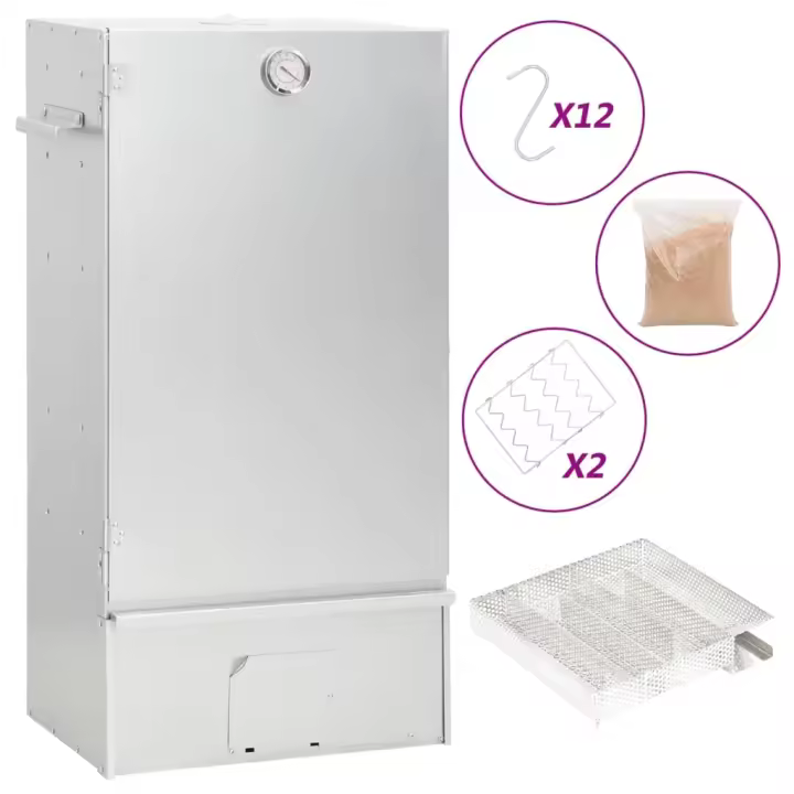 vidaXL Horno Ahumador de BBQ con Generador Humo Frío Parrilla Acero Galvanizado Dimensiones 44.5x29x83 cm (21x21x4.5 cm),  44.5x29x83 cm (27x27x4.5 cm),  44.5x29x110 cm (27x27x4.5 cm) y mas - 1