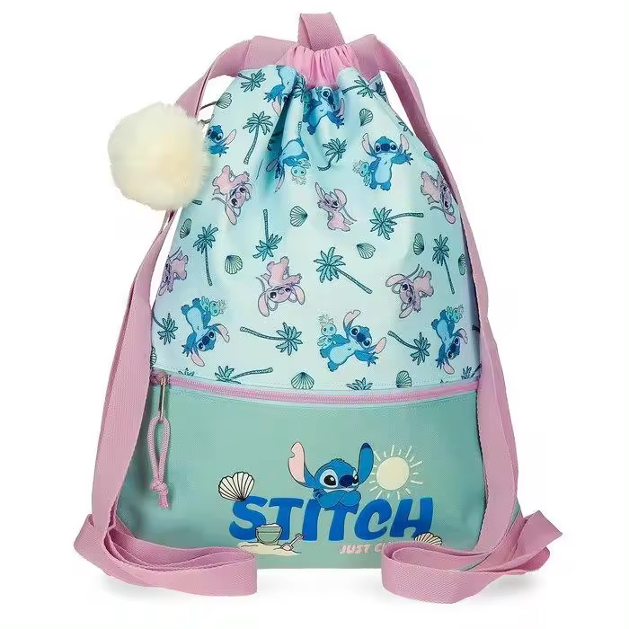 MOCHILA SACO STITCH "JUST CHILL" 46 CM – LIGERA, CÓMODA Y CON DISEÑO DISNEY - 1