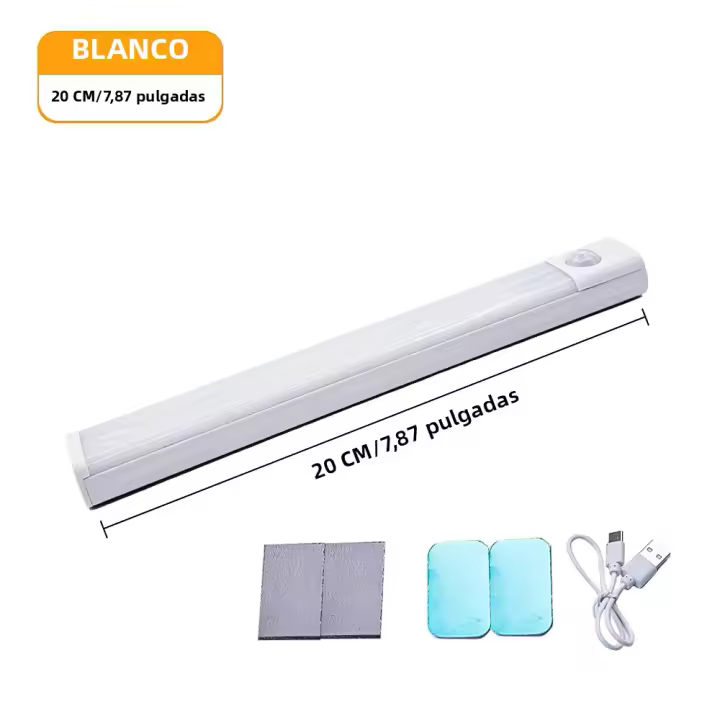 Luz Nocturna LED Con Sensor De Movimiento Recargable Por USB Para Armario Escaleras Y Cocina Luz De Emergencia Rectangular Incluye Batería - 1