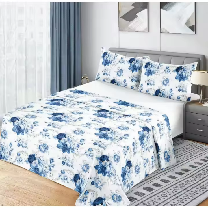 Colección de verano: Juego de Sábanas de Microfibra de 3 y 4Piezas ligero, suave, fresco Primavera, Verano. Dormitorio Elegante - 1