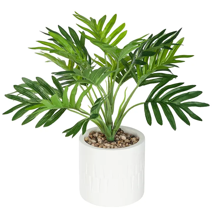 Atmosphera Palma Artificial con Macetero de Cemento Blanco Etnik Altura 29 - Decoración de Hogar - 1